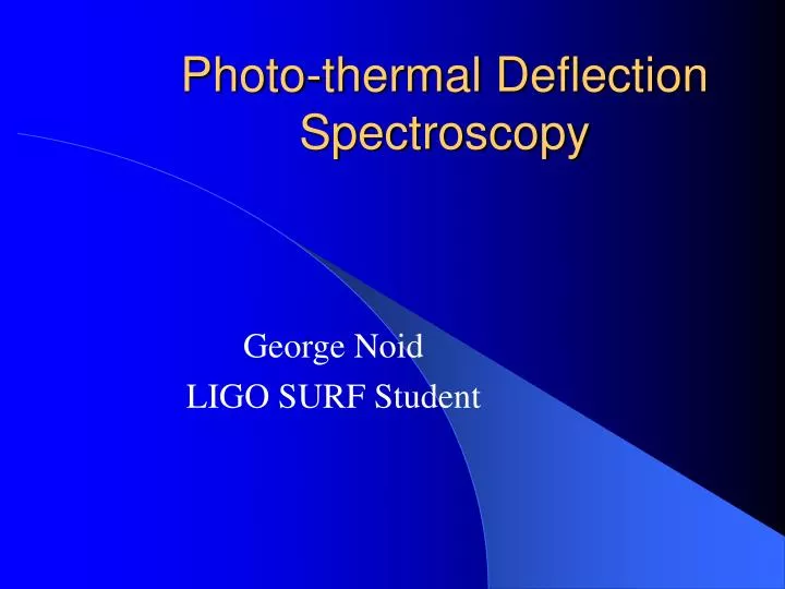 photo thermal deflection spectroscopy
