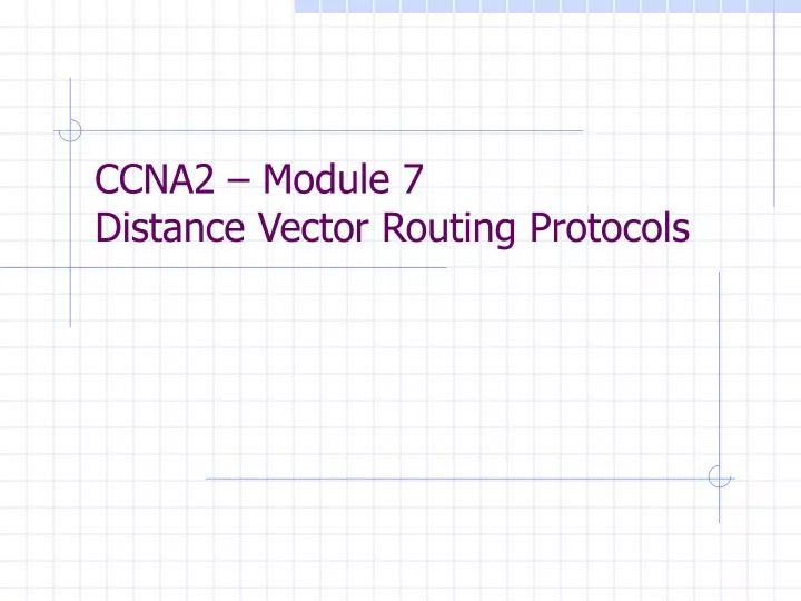 ccna2 module 7 distance vector routing protocols