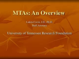 MTAs: An Overview