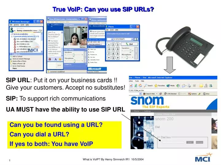 true voip can you use sip urls
