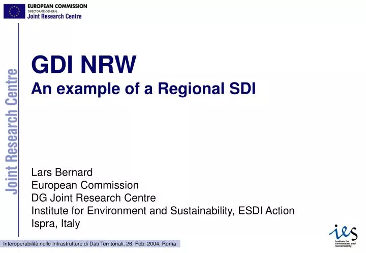 gdi nrw an example of a regional sdi