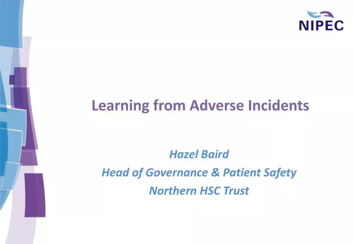 learning from adverse incidents