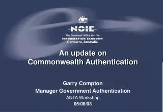 An update on Commonwealth Authentication