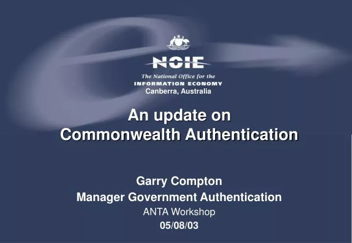 an update on commonwealth authentication