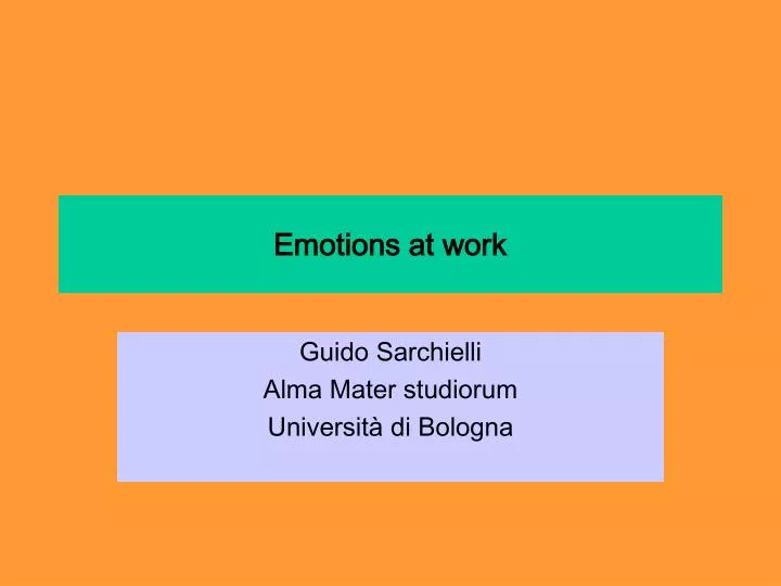 emotions at work