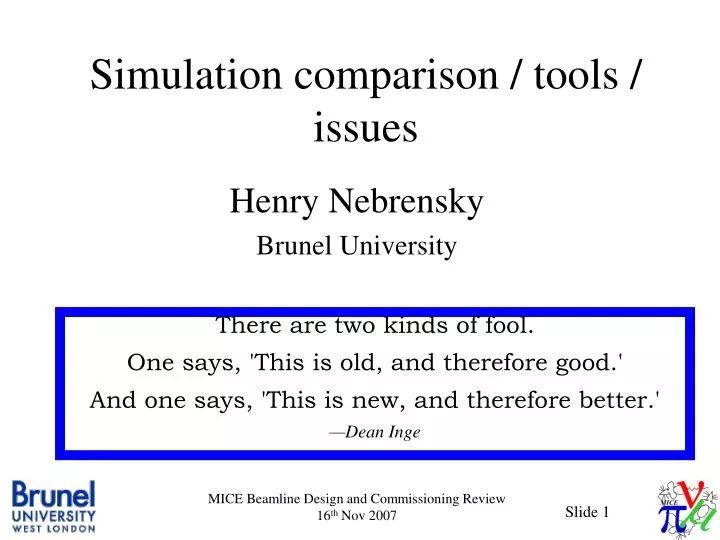 simulation comparison tools issues