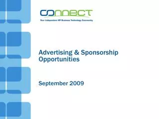 Advertising &amp; Sponsorship Opportunities September 2009