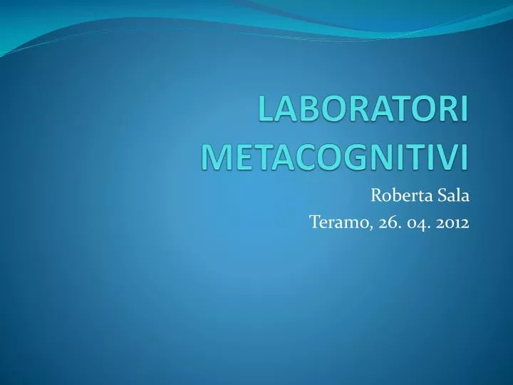 laboratori metacognitivi