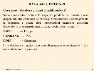 database primari