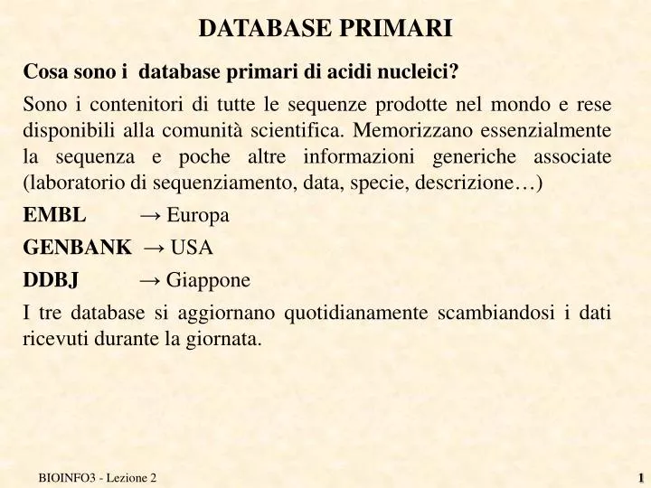 database primari