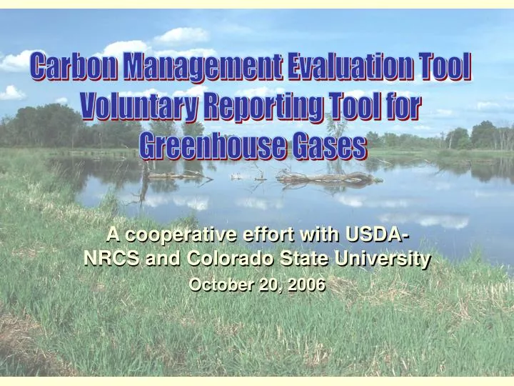 a cooperative effort with usda nrcs and colorado state university october 20 2006