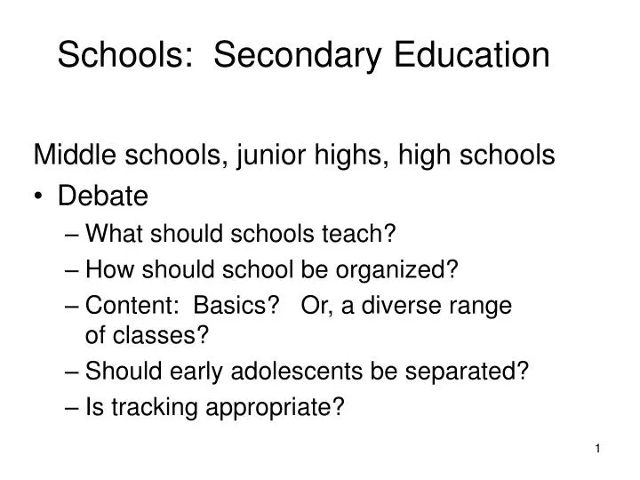 schools secondary education