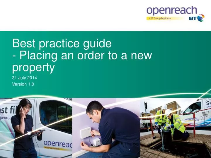 best practice guide placing an order to a n ew property