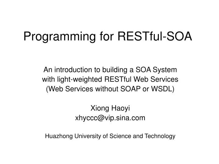 programming for restful soa