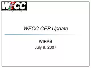 wecc cep update