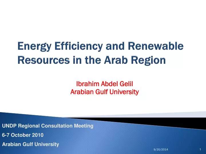 energy efficiency and renewable resources in the arab region