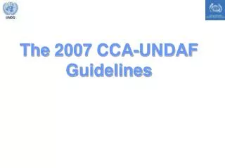 The 2007 CCA-UNDAF Guidelines