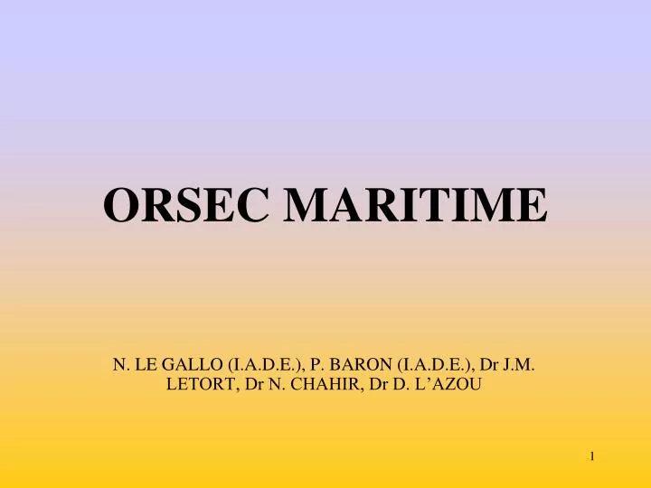 orsec maritime