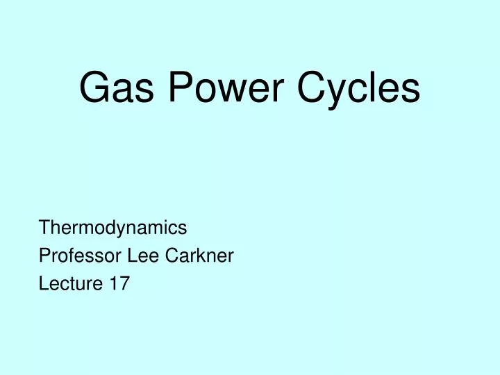 gas power cycles