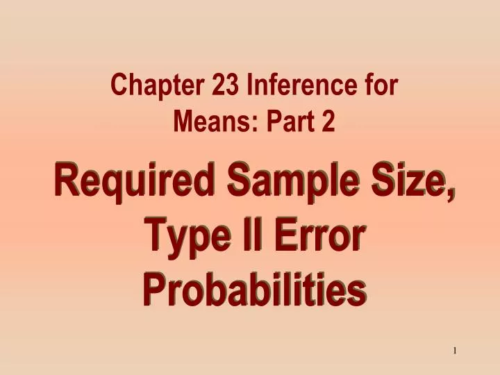 required sample size type ii error probabilities