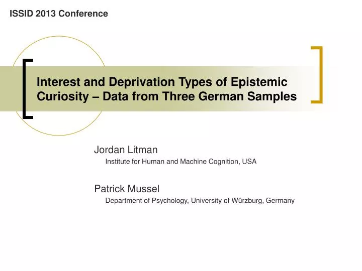 interest and deprivation types of epistemic curiosity data from three german samples