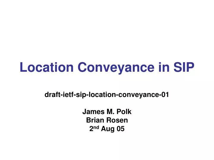 location conveyance in sip