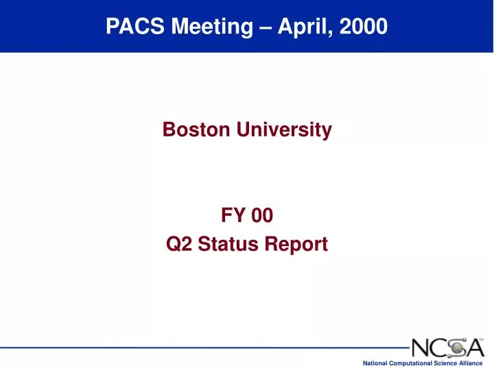 pacs meeting april 2000