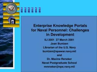 Enterprise Knowledge Portals for Naval Personnel: Challenges in Development