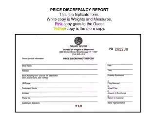 PRICE DISCREPANCY REPORT