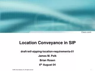Location Conveyance in SIP