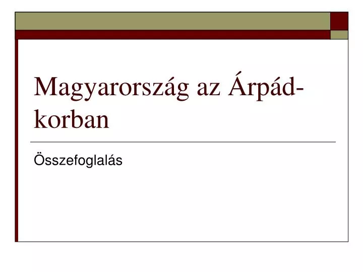 magyarorsz g az rp d korban