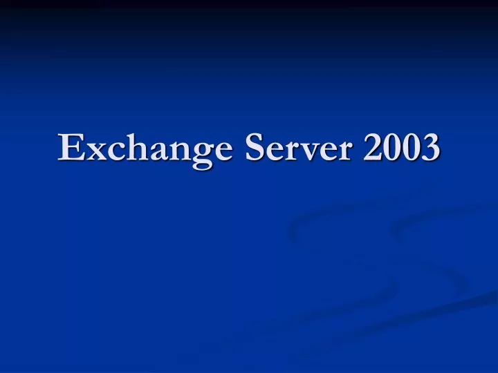 exchange server 2003