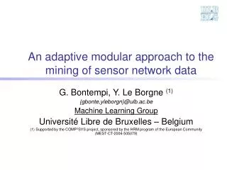 An adaptive modular approach to the mining of sensor network data