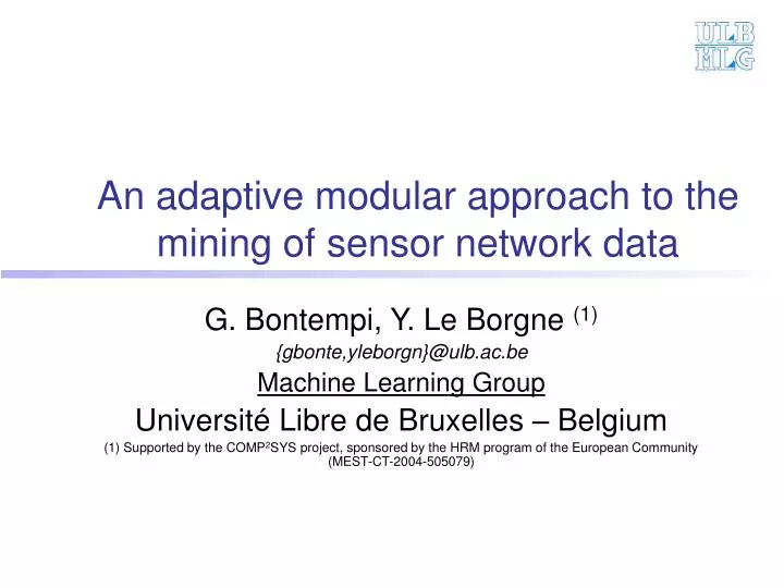 an adaptive modular approach to the mining of sensor network data