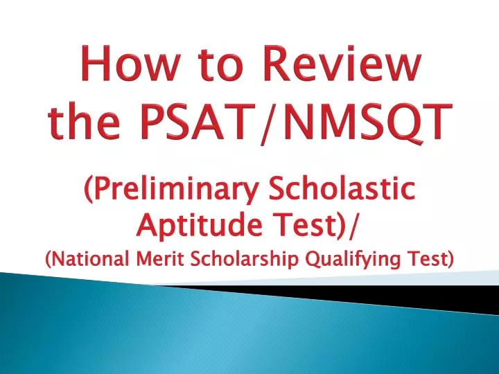 how to review the psat nmsqt