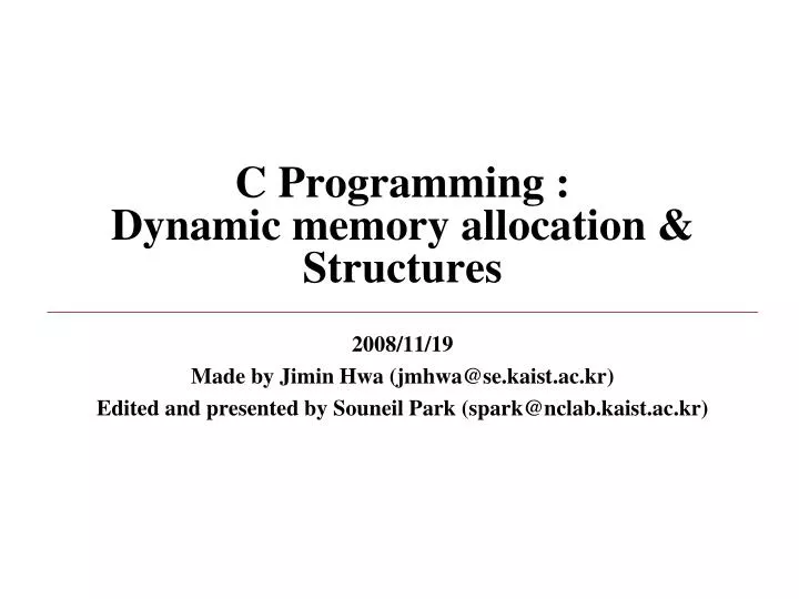 c programming dynamic memory allocation structures