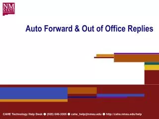 Auto Forward &amp; Out of Office Replies