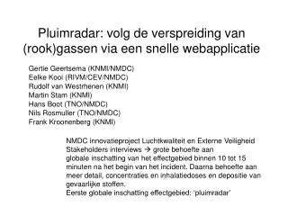 pluimradar volg de verspreiding van rook gassen via een snelle webapplicatie
