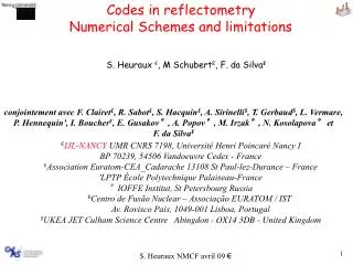 Codes in reflectometry Numerical Schemes and limitations