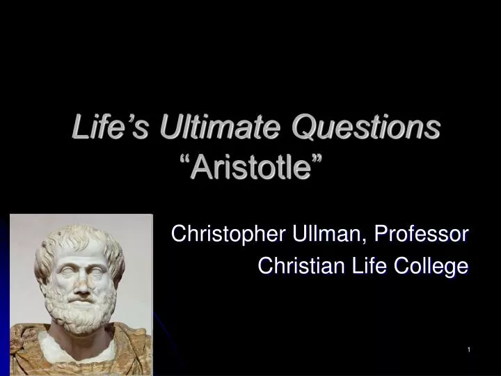 life s ultimate questions aristotle