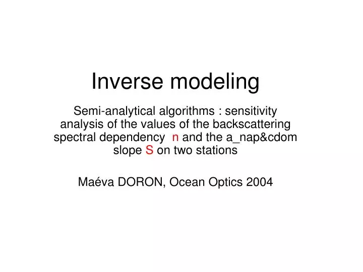 inverse modeling