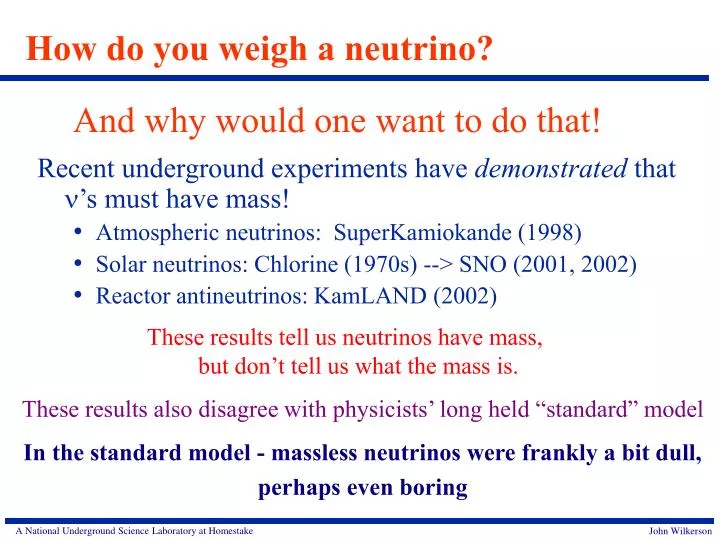 how do you weigh a neutrino
