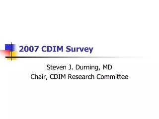 2007 CDIM Survey