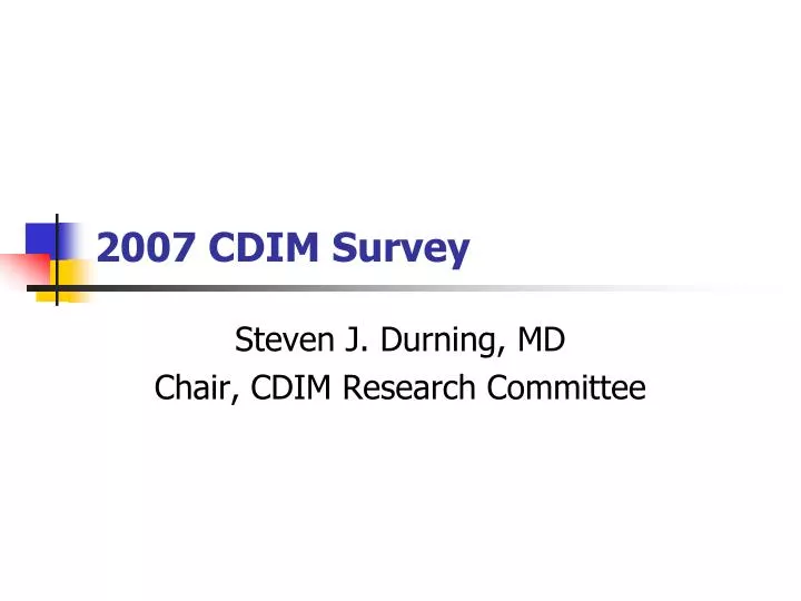 2007 cdim survey