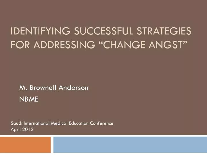 identifying successful strategies for addressing change angst