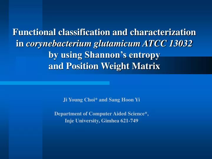 ji young choi and sang hoon yi department of computer aided science inje university gimhea 621 749