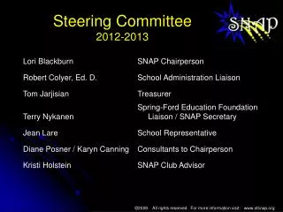 Steering Committee 2012-2013