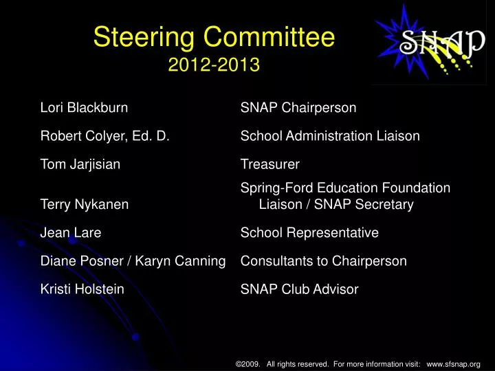 steering committee 2012 2013