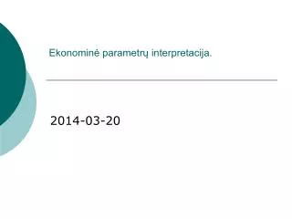 ekonomin parametr interpretacija