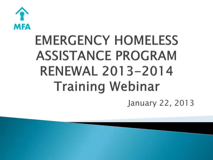 emergency homeless assistance program renewal 2013 2014 training webinar